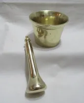 Comprar Antiguo Mortero Sólido Bronce Con Pilón Sólido Bronce (6917)