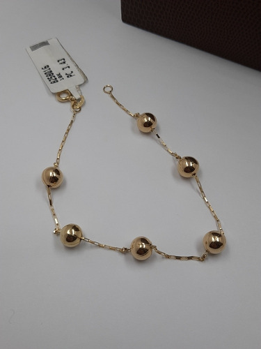 Pulseira Em Ouro 18k Esferas De 07mm