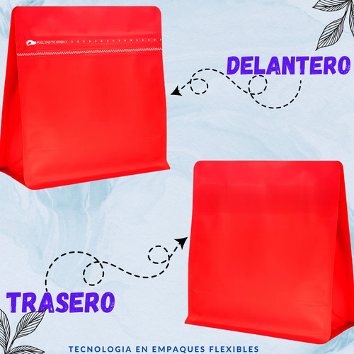 100 Bolsas Para Café, Cuadradas De 1 Kg Rojo Cuadrada 1kg