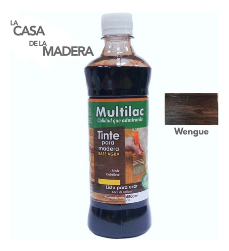 Tinta Para Madera Color Wengue Multilac Base Agua 480ml