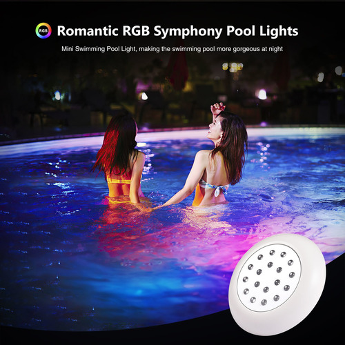 Imagen 3 de 6 de 2 Piezas De Luz Sumergible Para Piscina Acuario Fiesta Imper