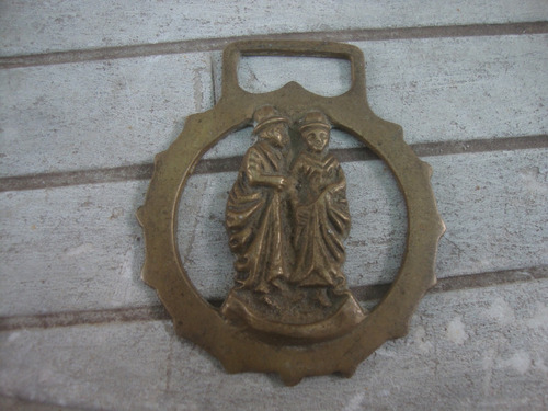 Antiguo Aplique Gauchesco En Bronce 6,5 Diam X 7,5 Alto