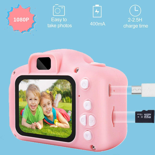 Imagen 6 de 7 de Camara Digital Compacta Hd Niños Recargable + Juegos 32gb