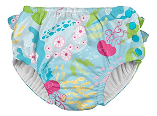 Juego. Pañal De Natación Absorbente Reutilizable Ruffle Snap