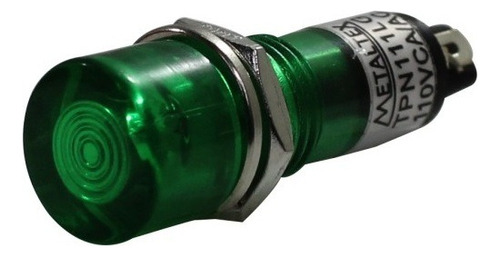 Sinaleiro Redondo 11mm 24vcc/vca Verde Tpn-117g Metaltex