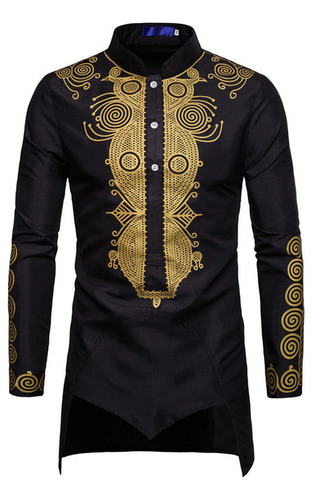 Traje De Camisa Dashiki Con Estampado Africano De Lujo Para