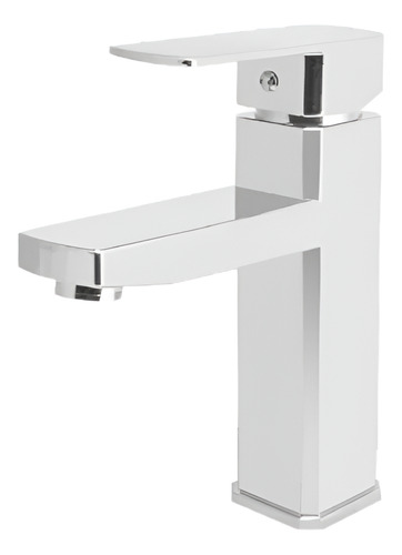 Llave Lavabo Monomando Cuello Corto Cromado Lion Tools Color Plateado