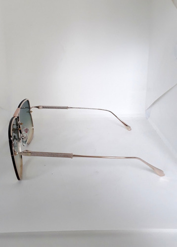 Anteojos Lentes De Sol Valeria Mazza 7319 Olive Gafas Ct Color De La Lente Color Color Del Armazón Dorado/natural - Cristal Verde Azulado Degrade Amarillo (004)