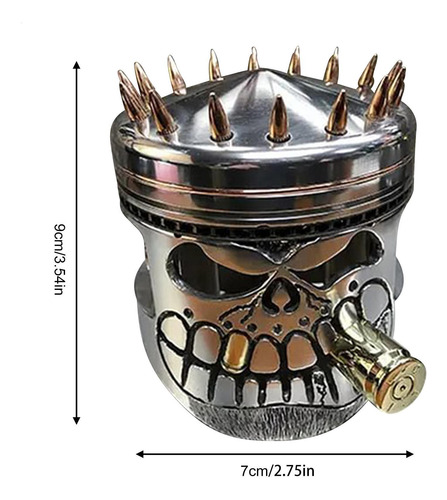 Escultura De Calavera De Pistón Tallada En Resina