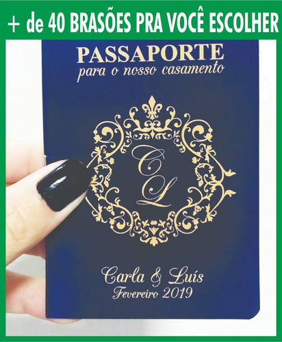 Imagem 4 de 8 de 30 Convites Passaporte Viagem Divertido Casamento G
