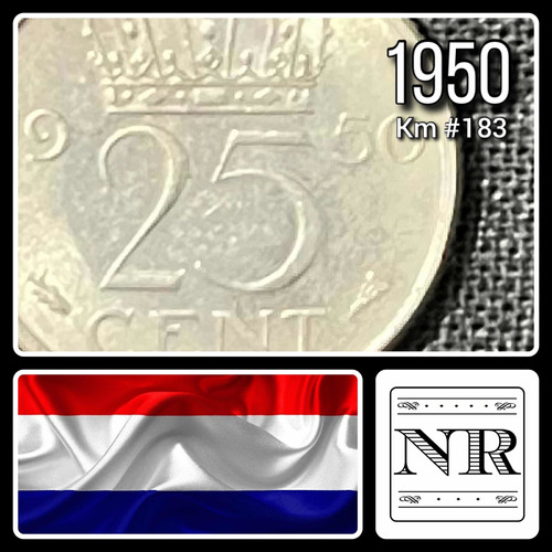 Holanda - 25 Cents - Año 1950 - Km #183 - Juliana