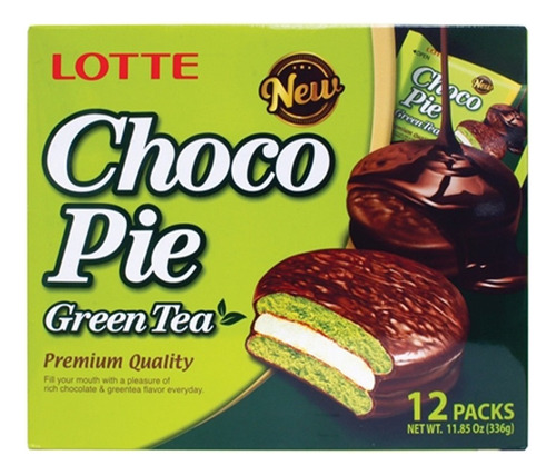 Lotte, Choco Pie Sabor Matcha, 336g