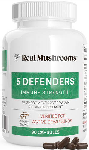 5 Defenders Organic Mushroom Extract Blend By Real Mushrooms