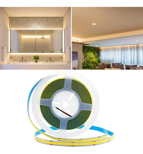 Tira LED Cob Smd de 5 m, 12 V, luz lineal flexible, 320 LED/m