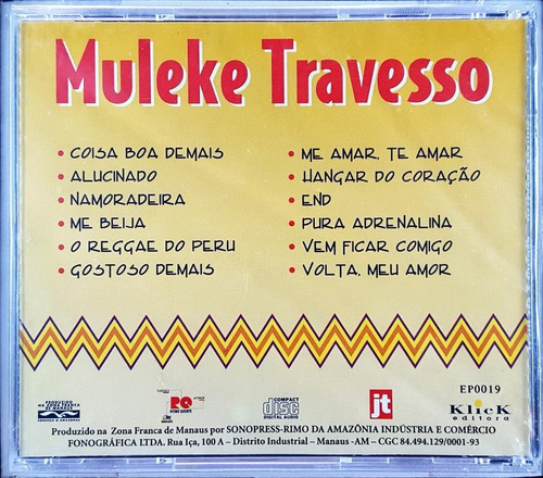 Imagem 2 de 2 de Cd Muleke Travesso 7 - Pagode Axe Jt - Gb