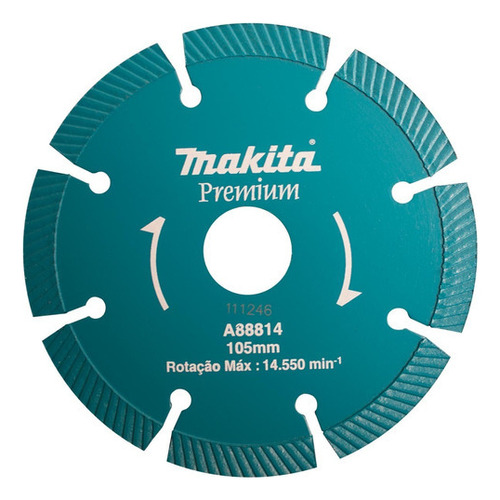 Disco Diamantado P/ Concreto A88814 Premium Makita Cx 5 Pçs Cor Azul-turquesa