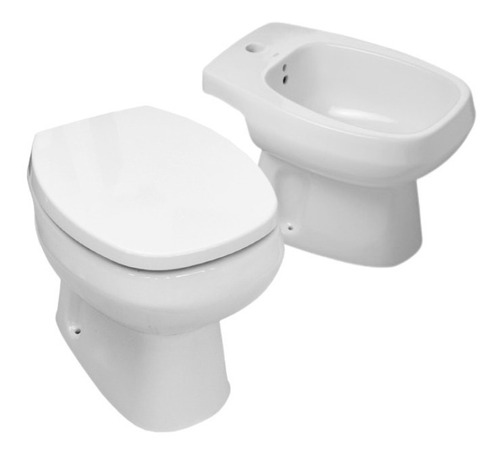 Combo Mónaco Inodoro Corto Bidet 1a Asiento - Roca