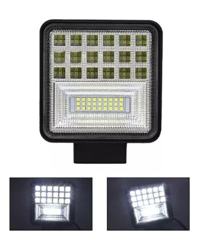 Faro Auxiliar Cuadrado 42 Led 126w 12v 24v Camion 4x4 