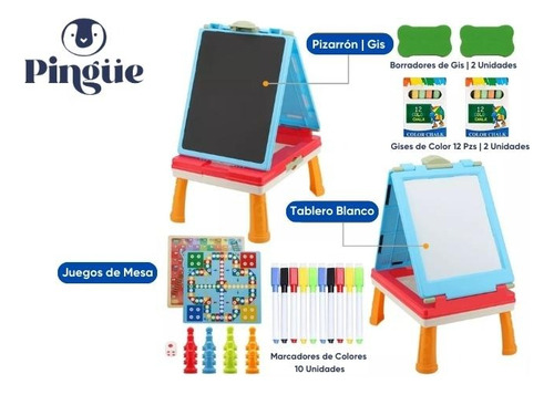 Pizarrón | Caballete Infantil De Dibujo | Doble Vista Pingue