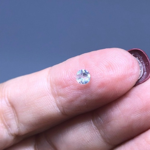 Água Marinha 0 040 Cts Redonda Natural 1,5 Mm Azul Claro Verde Claro Transparente Garantia Eterna