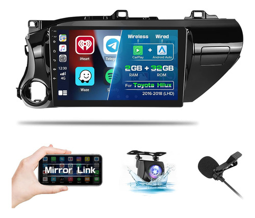 Estereo Toyota Hilux 2016-2018 Android Carplay Gps 2g+32g