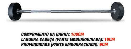 Barra Montada Reta Emborrachada - Elite 20kg Musculação