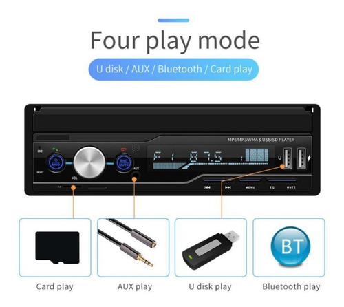 Imagen 5 de 9 de Radio Multimedia Con Pantalla Retráctil 7` + Camara Reversa
