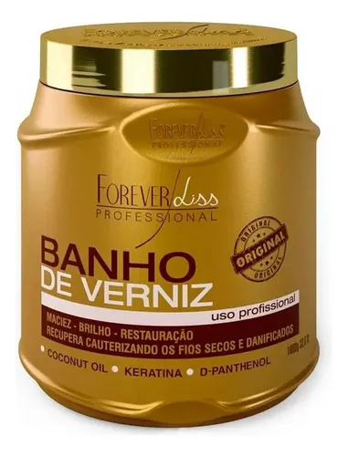 Máscara Banho De Verniz Forever Liss Professional 1kg Para Cabelos Secos e Danificados
