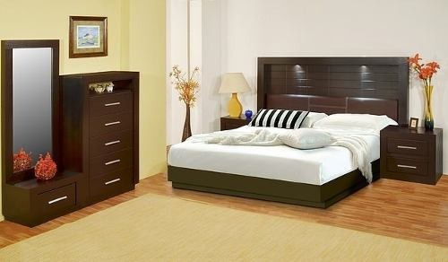 Imagen 3 de 6 de Recamara Pamela King Size 5 Piezas - Chocolate Këssa Muebles