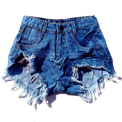 Kit 3 Shorts Jeans Femininos Destroyed Hot Pant Desfiado