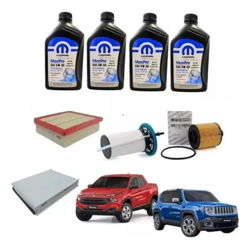 Kit Revisão Filtros Original Jeep Renegade Compass Diesel