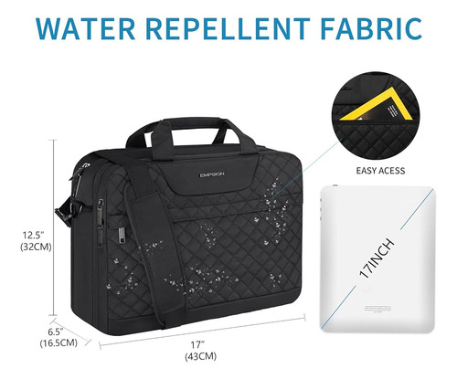 Empsign 17.3 Pulgadas Laptop Bag, Maletín Expandible De Gran