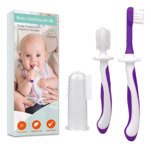 Cherish Baby Care Juego De Cepillos De Dientes Para Bebes (3