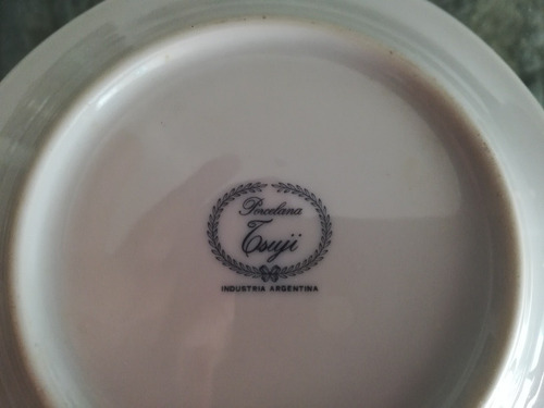 Hermosa Taza Con Plato Porcelana Tsuji Diseño Octogonal (Usado)