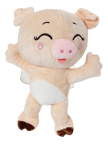 Peluche De Cerdo Cerdito Porky Suave Premium Pelucheria Color Beige
