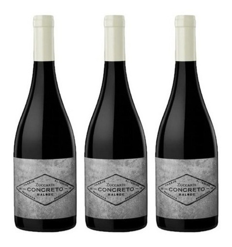 Pack X3 Zuccardi Concreto Malbec - Vino Paraje Altamira 