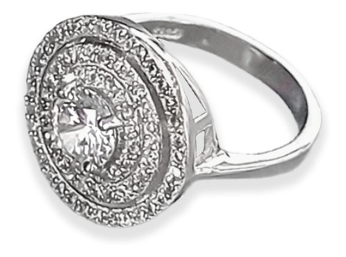 Anillo Plata Italiana 925 Y Circonitas Modelo Lúa