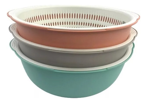 Bowl Con Colador Escurridor Para Verduras Pastas Cocina 30cm