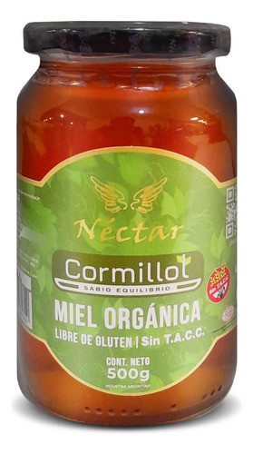 Miel Organica De Abeja Pura Nectar Sin Tacc Cormillot 500g 