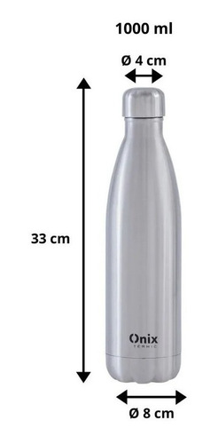Imagem 2 de 3 de Garrafa Térmica Inox Parede Dupla - Onix Termic (1000ml)