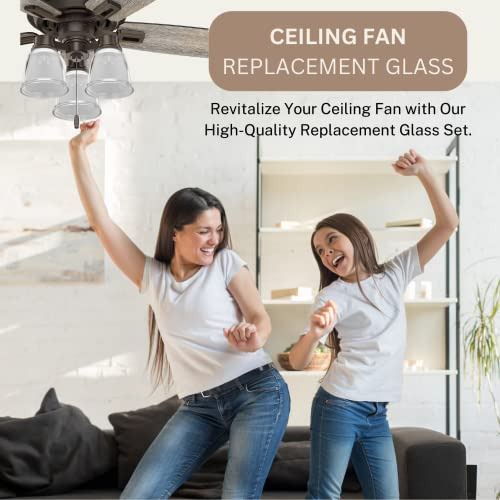 Lightaccent Clear Glass Ceiling Fan Light Covers, Reemplazo