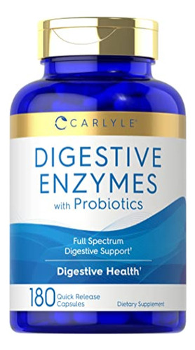 Suplemento Carlyle Digestive Enzymes 180 Cápsulas Não Transg
