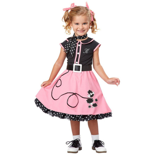 Disfraz Para Niña Falda Poodle De Los 50 Talla 3t-4t