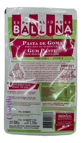 Pasta De Goma Ballina 500 Grs