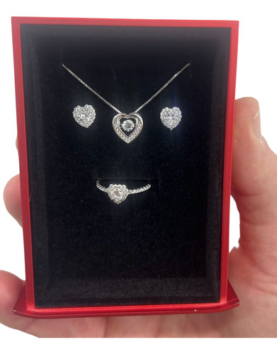 Unico Exclusivo Set De Plata 925 Con Cubic San Valentin !!