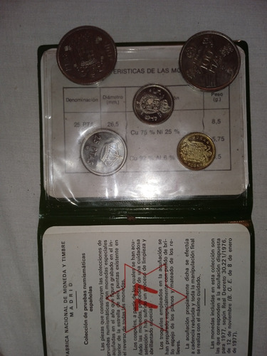 Monedas Españolas Antiguas Con Libreta De Pruebas 
