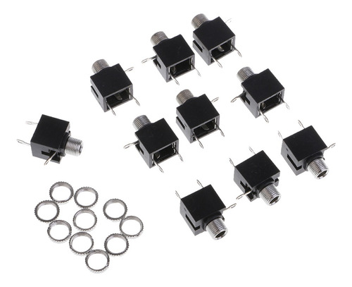 10x Conectores De 3,5mm Terminales Mono Jack Audio Estéreo