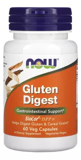 Gluten Digest Enzimas Digestivas Nowfoods 60 Vegcaps Eua/usa