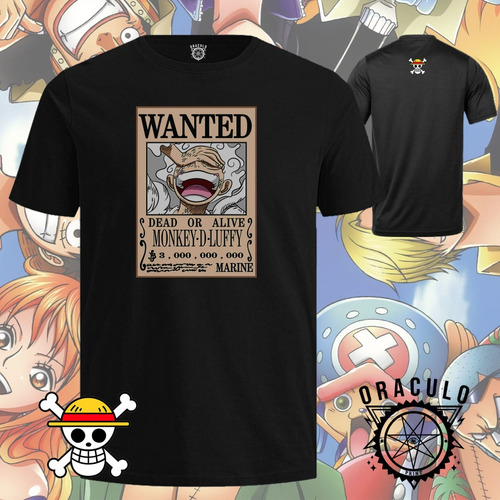 Franela Luffy Wanted One Piece 