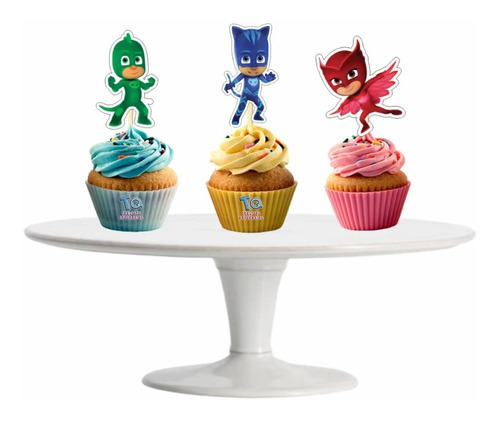 Héroes En Pijama Cupcake Toppers Adorno Para Muffins X10